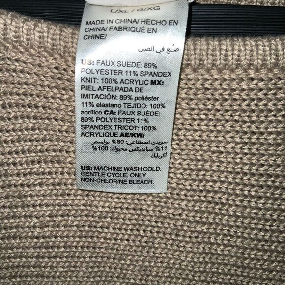 Chico’s Faux Suede Mixed Knit Poncho size L / XL - Picture 9 of 9